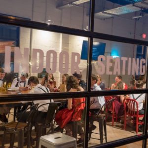 Guests dining in The Booth